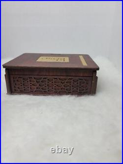 Ornate Filigree Perfume Bottle FULL of Fragrance with Wood Display Box Vintage