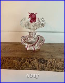 PAIRPOINT-Gunderson MCM Flower Perfume Bottle-Made for Irving W. Rice & Co. 1955