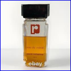 Paco Rabanne Eau de Metal 6.7 FL OZ EDT Splash Vintage. Huge Bottle