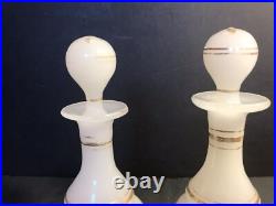 Pair Of Antique Opaline Glass Prefume/ Scent Bottle. France, 1900/ Gilding Decor