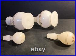 Pair Of Antique Opaline Glass Prefume/ Scent Bottle. France, 1900/ Gilding Decor