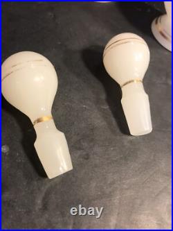 Pair Of Antique Opaline Glass Prefume/ Scent Bottle. France, 1900/ Gilding Decor