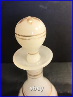 Pair Of Antique Opaline Glass Prefume/ Scent Bottle. France, 1900/ Gilding Decor