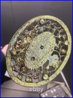 Pair Of Vintage Ormolu Large Perfume Bottles With Amber Glass