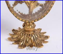 Pair Vintage Beveled Glass French Ornolu Filigree 12Perfume Bottles Rococo