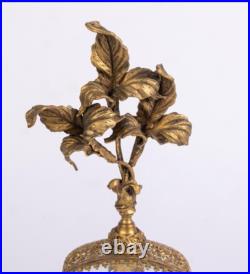 Pair Vintage Beveled Glass French Ornolu Filigree 12Perfume Bottles Rococo