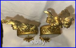 Pair Vintage Beveled Glass French Ornolu Filigree 12Perfume Bottles Rococo