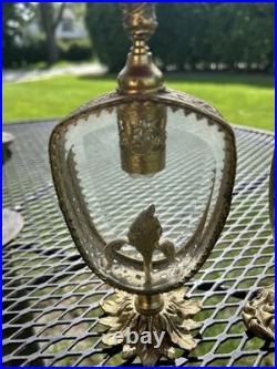 Pair Vintage Beveled Glass Italian Ornolu Filigree 12Perfume Bottles Rococo Pair Vintage Beveled Glass Italian Ornolu Filigree 12Perfume Bottles Rococo
