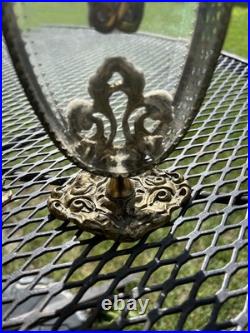 Pair Vintage Beveled Glass Italian Ornolu Filigree 12Perfume Bottles Rococo Pair Vintage Beveled Glass Italian Ornolu Filigree 12Perfume Bottles Rococo