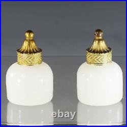 Pair of Antique French white opaline glass Perfume Bottles