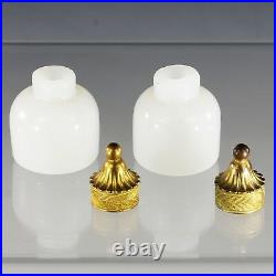 Pair of Antique French white opaline glass Perfume Bottles