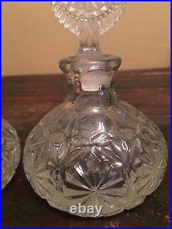 Pair of Vintage CZECH CRYSTAL Perfume Bottles