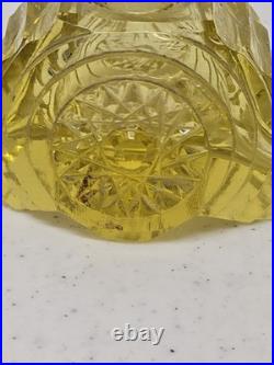 Pair of Vintage Czech Perfume Bottles Yellow Amber Art Deco Style