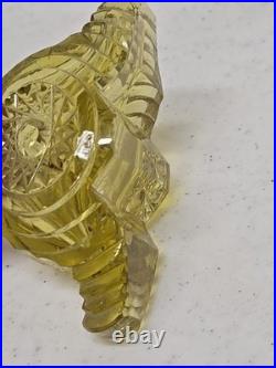 Pair of Vintage Czech Perfume Bottles Yellow Amber Art Deco Style