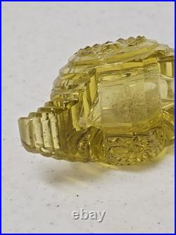 Pair of Vintage Czech Perfume Bottles Yellow Amber Art Deco Style