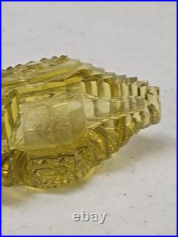 Pair of Vintage Czech Perfume Bottles Yellow Amber Art Deco Style