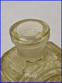 Pair of Vintage Czech Perfume Bottles Yellow Amber Art Deco Style