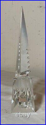 Pair of vintage hand cut Japanese pagoda crystal glass figural perfume bottles