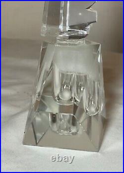 Pair of vintage hand cut Japanese pagoda crystal glass figural perfume bottles