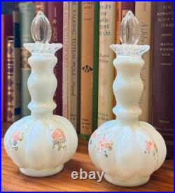 Pair vintage Fenton perfume bottles