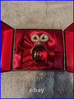 Perfum bottle vtg Elizebeth Taylor crystal bottle diamond &rubies signed #179