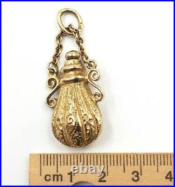 Perfume Bottle 9ct Yellow Gold Pendant Necklace Women's Fine Vintage Jewellery