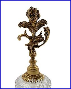 Perfume Bottle Cherub Design Brass & Glass Victorian Style Calssic Decor