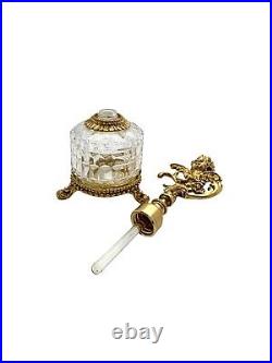 Perfume Bottle Cherub Design Brass & Glass Victorian Style Calssic Decor