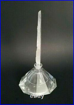 Perfume Bottle Czech Glass Floral Stopper Vintage 7.5 Art Deco Crystal Flowers