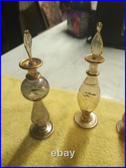Perfume Bottle Glassset of 4 Vintage Perfume Bottles with Stoppers