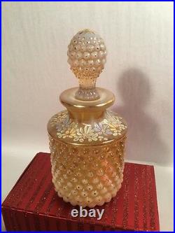 Perfume Bottle Large Vintage Hobnail & Enameled Crystal Perfume Bottle