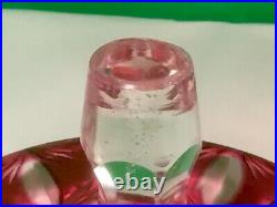 Perfume Bottle Large Vintage Ruby & Clear Crystal Perfume Bottle 7.5 inches tall