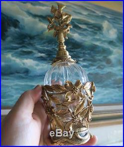 Perfume Bottle Matson dogwood Vintage Vanity Gilt glass Bird Ormolu dubber old