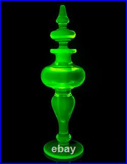 Perfume Bottle Vintage Uranium Vaseline Glass