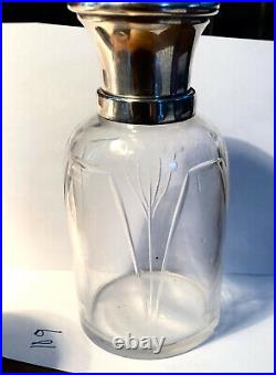 Perfume Bottles Sterling Portrait Tops Matched Pair Antique Art Nouveau