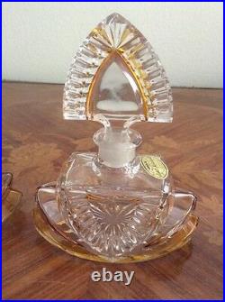 Perfume Bottles Vintage German Crystal Perfume Vanity Set Marked