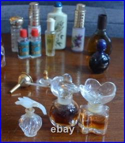 Perfume Bottles Vintage Miniature Lot of 26 Pc Designer, Funnel, Crystal Perfume