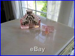 Pink Vtg Czech Perfume Bottle with Gems
