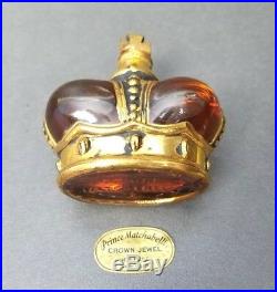 Prince Matchabelli Perfume Crown Jewel Lucite Case Bottle 1940s 1 OZ Full Vtg