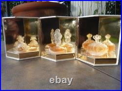 RARE Lot 3 Vintage Sampler LALIQUE Crystal Perfume Parfum Bottle In Original Box