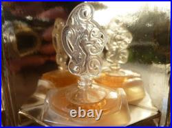 RARE Lot 3 Vintage Sampler LALIQUE Crystal Perfume Parfum Bottle In Original Box