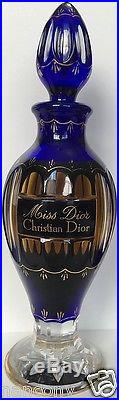 Rare Vintage Christian Dior Miss Dior Baccarat Blue Crystal Perfume Bottle