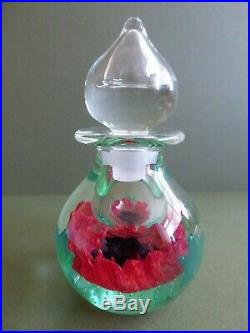 RARE VINTAGE Caithness Ltd Ed ART GLASS'REMEMBRANCE SUNDAY' Poppy SCENT BOTTLE