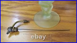 RARE VINTAGE DECO GREEN PERFUME ATOMIZER glass bottle URANIUM GLOWS 6.25