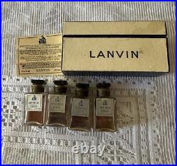 RARE Vintage Antique Lanvin Parfum Perfume Bottle Set Of 4 With Box France 1930s