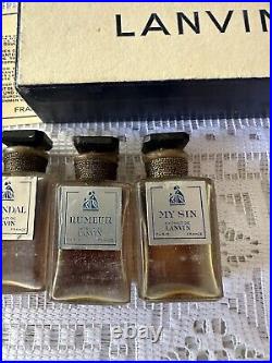 RARE Vintage Antique Lanvin Parfum Perfume Bottle Set Of 4 With Box France 1930s