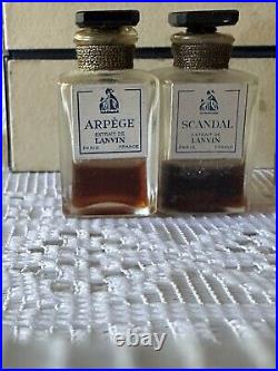 RARE Vintage Antique Lanvin Parfum Perfume Bottle Set Of 4 With Box France 1930s