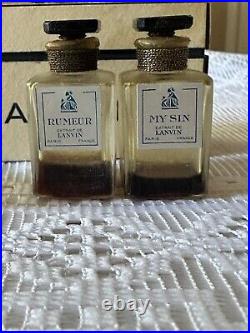 RARE Vintage Antique Lanvin Parfum Perfume Bottle Set Of 4 With Box France 1930s