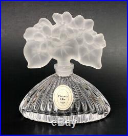 RARE Vintage Christian Dior Crystal Perfume Bottle Japan Frosted Glass Signed