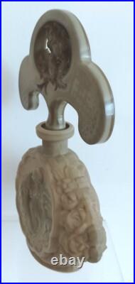 RARE Vintage Czech Ingrid Bohemia Bottle Art Deco Roses Fawn Women & Stopper